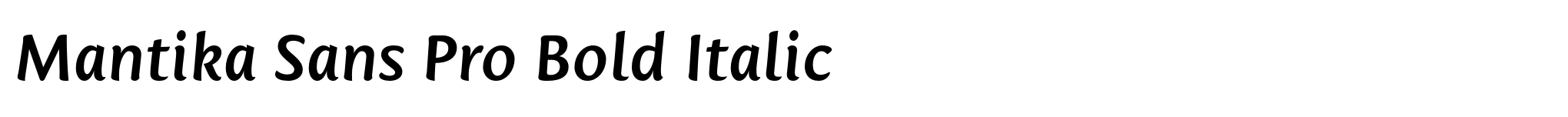 Mantika Sans Pro Bold Italic image